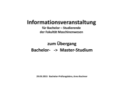 Informationen zur Bewerbung und dem &Uuml;bergang zum