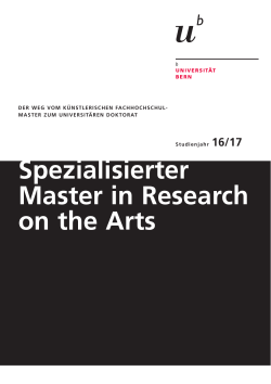 Spezialisierter Master in Research on the Arts