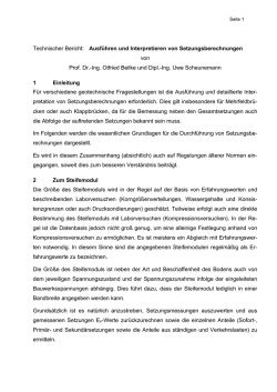 Ausf&uuml;hren und Interpretieren von Setzungsberechnungen
