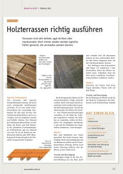 Holzterrassen richtig ausf&uuml;hren