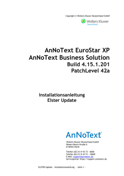 Installationsanleitung ELSTER Update 2016
