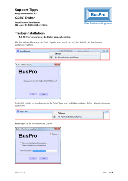 Treiberinstallation Client Server und Einrichten Datenquelle