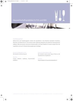 Hauswirtschaftspraktiker/in PrA und EBA