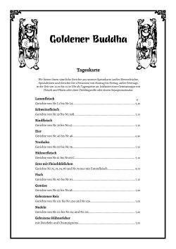 Speisekarte - Goldener Buddha