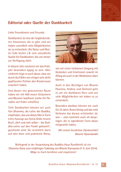Editorial oder Quelle der Dankbarkeit - Buddha