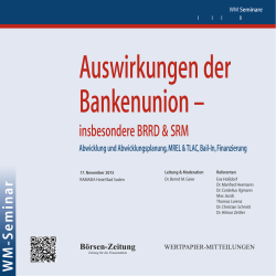 insbesondere BRRD & SRM