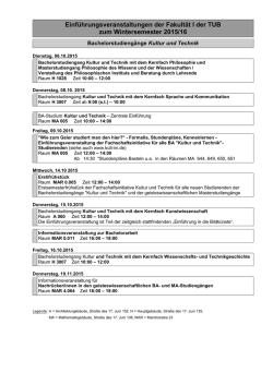 Einf&uuml;hrungsveranstaltungen
