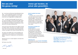 Immer gut beraten, ob privat oder gewerblich. Bei uns sind Sie