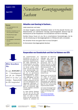 Newsletter GTA 2/2015 - Ganztägig Lernen