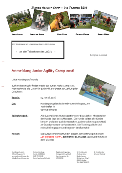 2/6/2016 1 Ausschreibung Jugend-Agility-Camp 2016