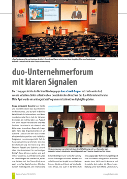 duo-Unternehmerforum mit klaren Signalen - duo