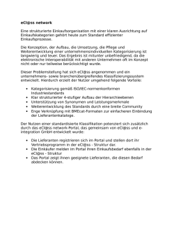eCl@ss network Eine strukturierte Einkaufsorganisation mit einer