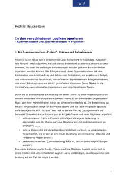 In unterschiedlichen Logiken operieren