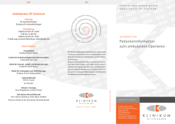 Patienteninformation zum ambulanten Operieren
