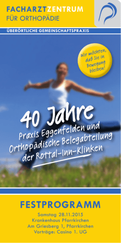 festprogramm - Dr. med. Stephan Rossm&uuml;ller, Dr. med. Rudolf