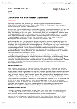 Diskutieren wie die h&ouml;chsten Diplomaten