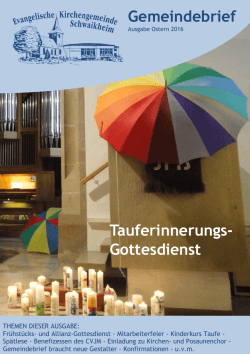 Ostern 2016 - Evangelische Kirchengemeinde Schwaikheim