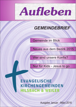 gemeindebrief - Evangelische Kirche in Hilsbach und Weiler
