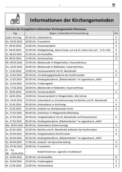 Informationen der Kirchengemeinden