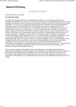BZ vom 02.10.2015 – Nicht mehr als ein Alibi
