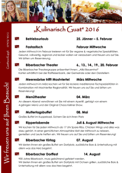 Jahresplan2016 - Gasthaus Kappl