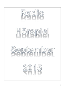 H&ouml;rspiele im Radio im September 2015
