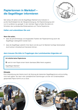 Papiertonnen in Markdorf &ndash; die Segelflieger