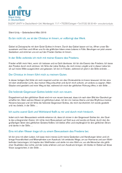 PDF Download: Monatsmeditation - SILENT UNITY in Deutschland eV