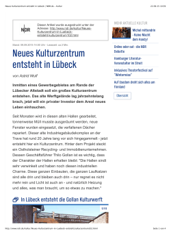 Neues Kulturzentrum entsteht in Lübeck | NDR.de