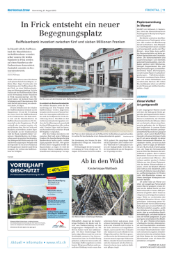 In Frick entsteht ein neuer Begegnungsplatz