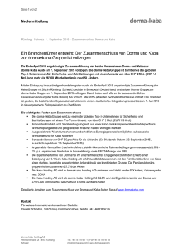 Ein Branchenf&uuml;hrer entsteht: Der Zusammenschluss