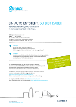 EIN AUTo ENTSTEhT. DU BIST DABEI!