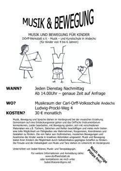 Jeden Dienstag Nachmittag Ab 14.00Uhr &ndash; genaue Zeit auf Anfrage