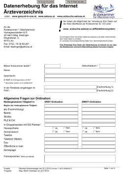 Ärztefinder Datenblatt - Ärztekammer für Oberösterreich