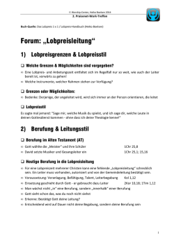 Effektive Lobpreisleitung - worship