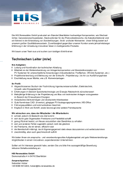 Technischen Leiter (m/w)