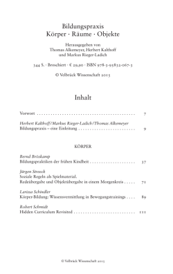Inhalt Bildungspraxis K&ouml;rper &middot; r&auml;ume &middot; Objekte