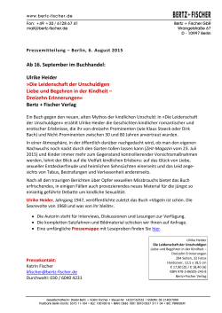 Pressemitteilung - Bertz + Fischer Verlag