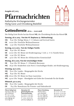 Pfarrnachrichten - Heilig Geist Bielefeld