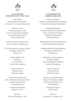 31. Dezember 2015 6-Gänge Menu