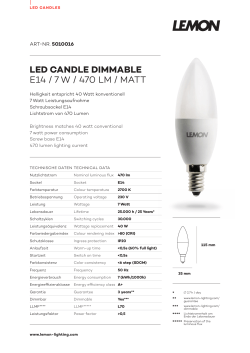 LED CANDLE DIMMABLE E14 / 7 W / 470 LM / MATT