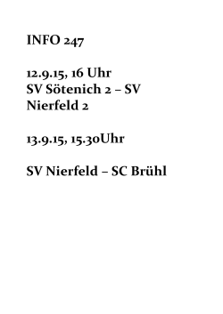 INFO 247 - SV Nierfeld