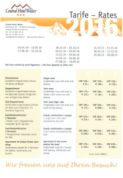 Prices - Hotel Central Wolter