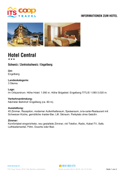 Hotel Central - ITS Coop Travel