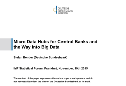 Micro Data Hubs for Central Banks and the Way into Big Data