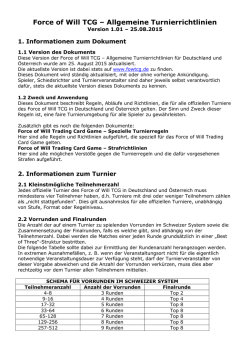 Force of Will TCG – Allgemeine Turnierrichtlinien - Force-of