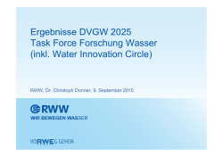 Ergebnisse DVGW 2025 Task Force Forschung Wasser
