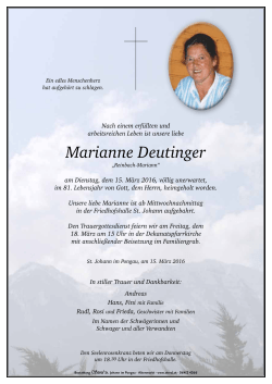 Marianne Deutinger - Bestattung Sterzl
