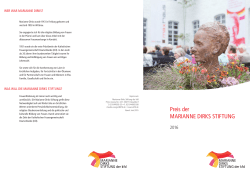 Preis der MARIANNE DIRKS STIFTUNG