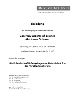 Einladung von Frau Master of Science Marianne Schauer